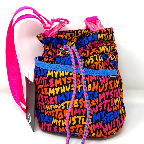 Converse Handbags - Converse Womens Bag 10021615-A01 MINI BUCKET CROSSBODY Canvas My Story My Hustle